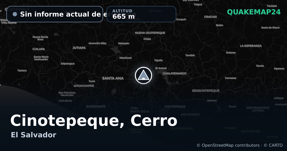 Cinotepeque, Cerro · Sin informe actual de erupción · 665 m