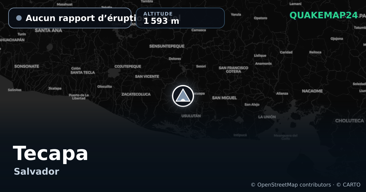 Tecapa · Aucun rapport d’éruption actuel · 1 593 m