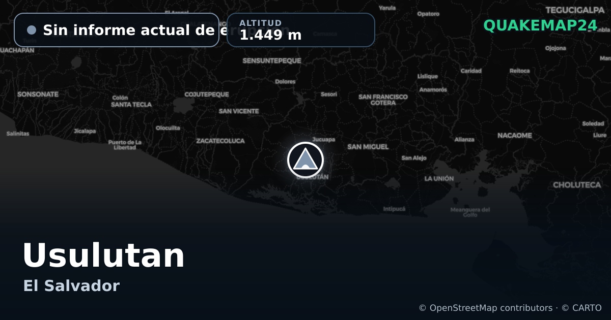 Usulutan · Sin informe actual de erupción · 1.449 m