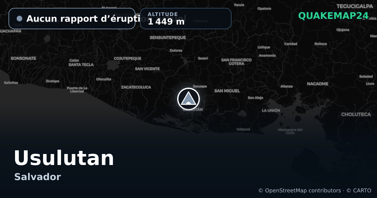 Usulutan · Aucun rapport d’éruption actuel · 1 449 m