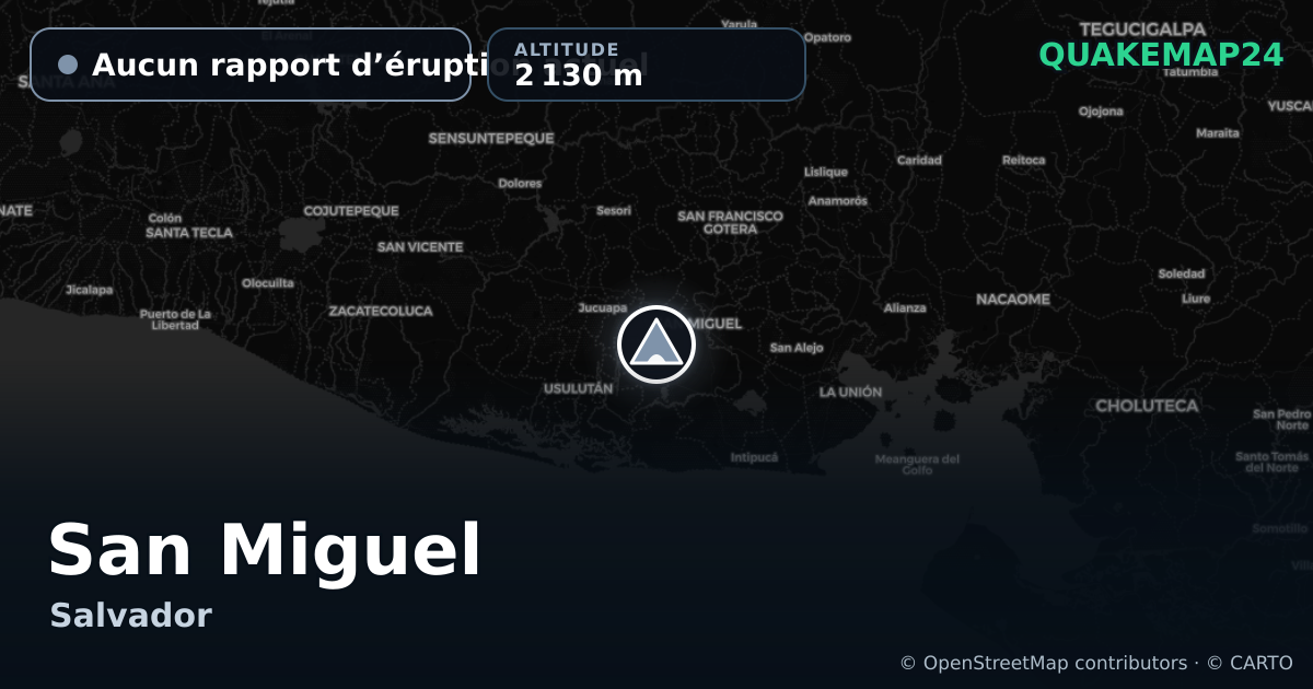 San Miguel · Aucun rapport d’éruption actuel · 2 130 m