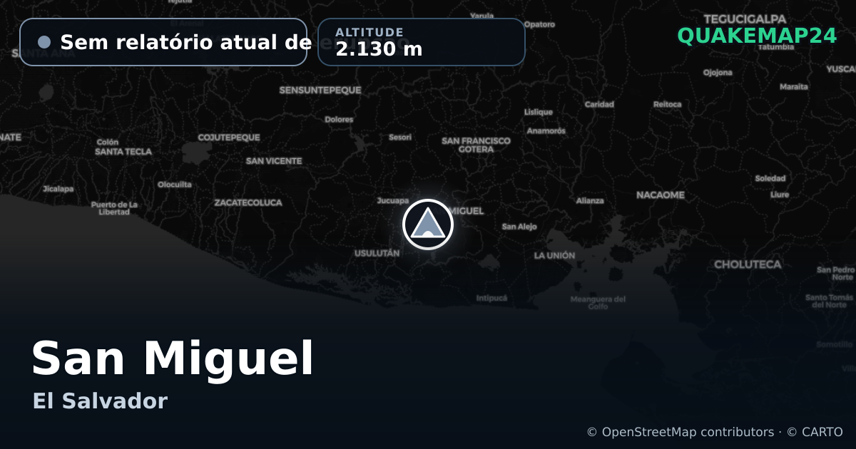 San Miguel · Sem relatório atual de erupção · 2.130 m