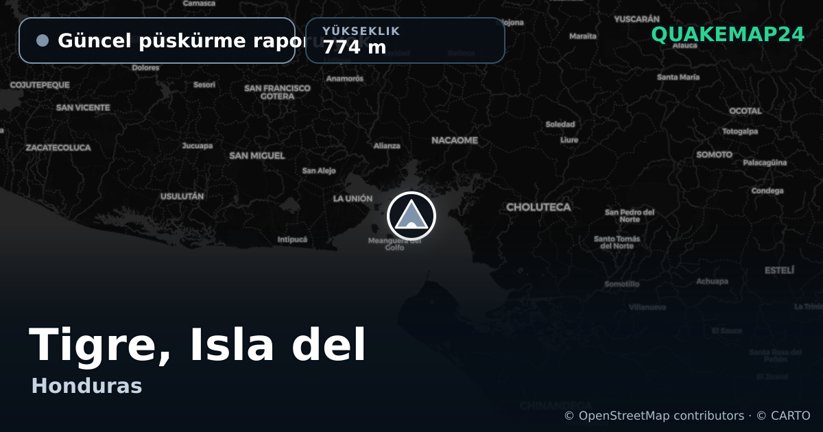 Tigre, Isla del · Güncel püskürme raporu yok · 774 m