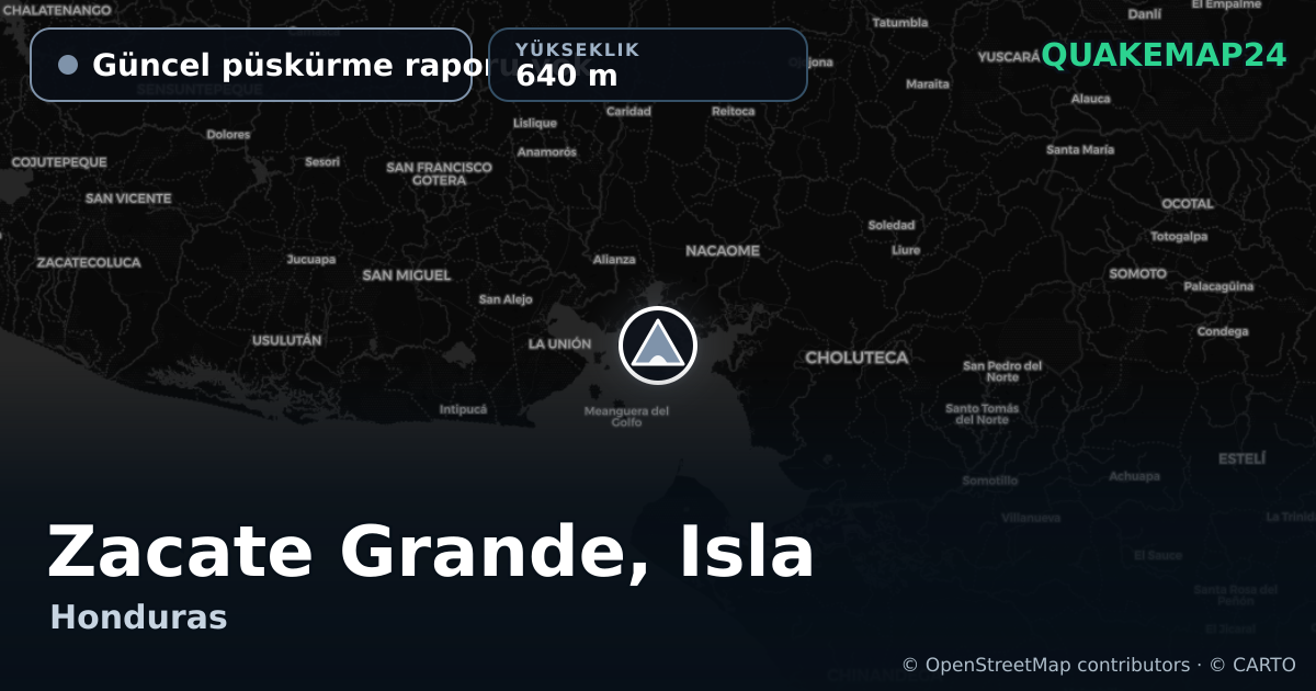 Zacate Grande, Isla · Güncel püskürme raporu yok · 640 m