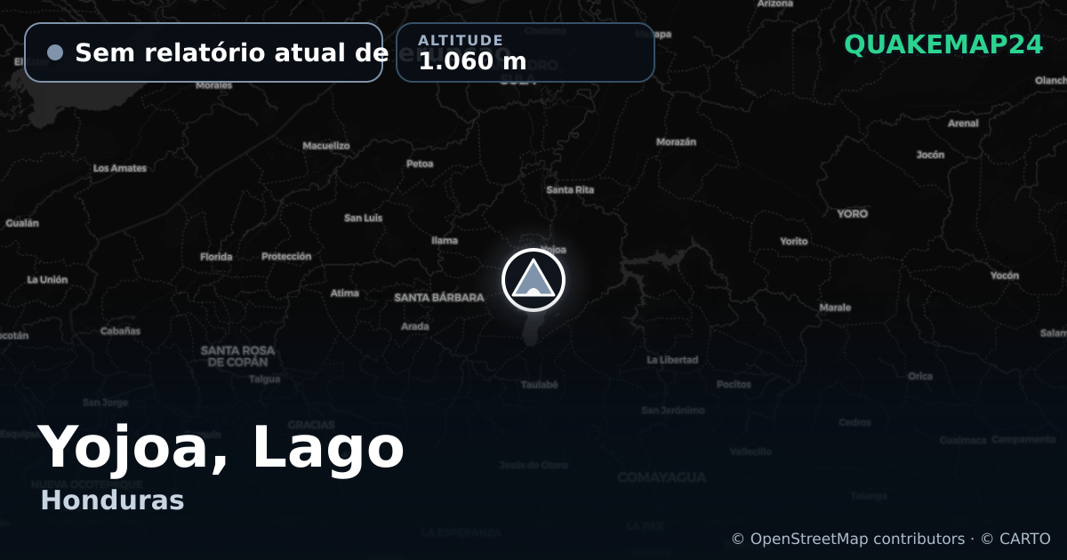 Yojoa, Lago · Sem relatório atual de erupção · 1.060 m