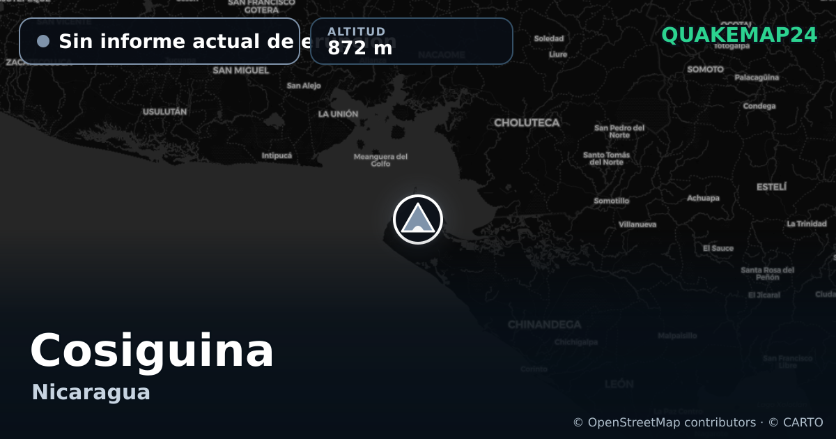 Cosiguina · Sin informe actual de erupción · 872 m