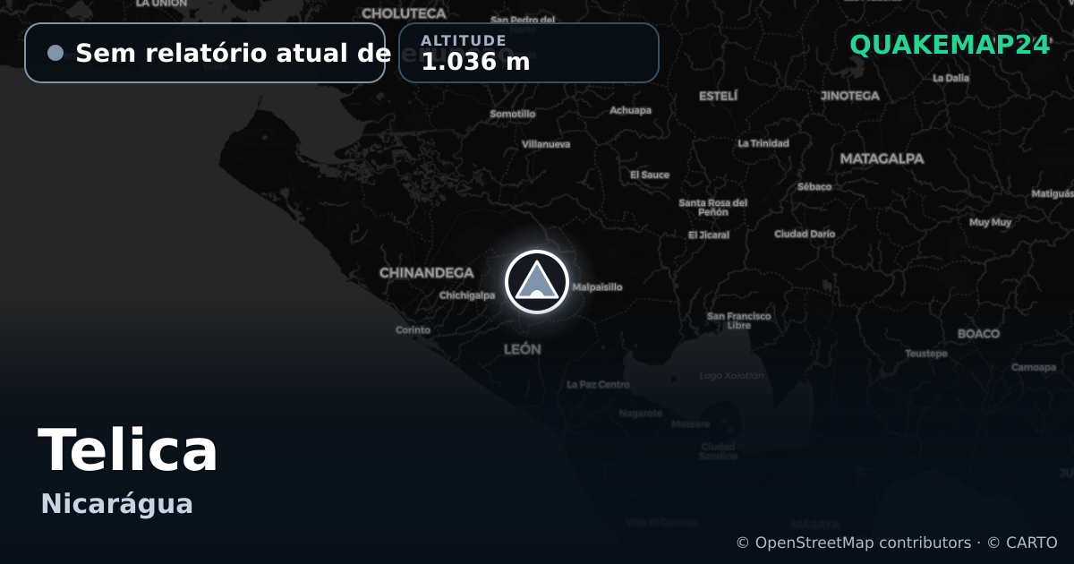 Telica · Sem relatório atual de erupção · 1.036 m