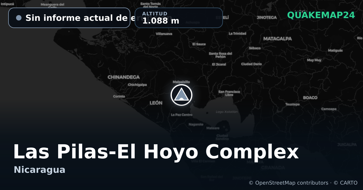 Las Pilas-El Hoyo Complex · Sin informe actual de erupción · 1.088 m