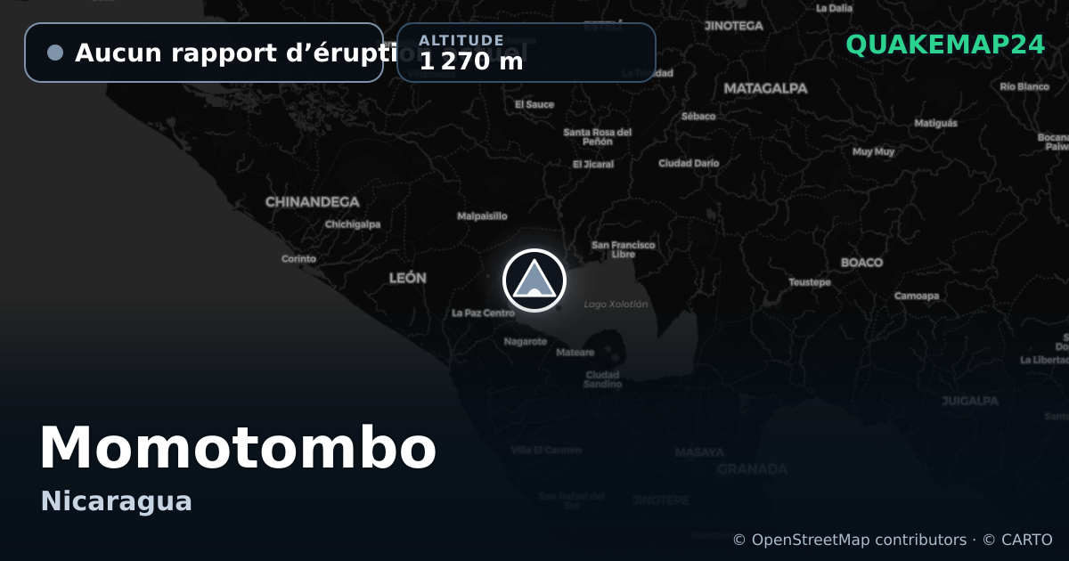Momotombo · Aucun rapport d’éruption actuel · 1 270 m