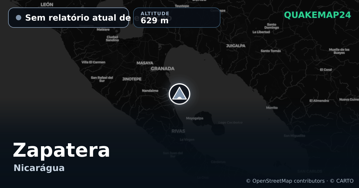 Zapatera · Sem relatório atual de erupção · 629 m