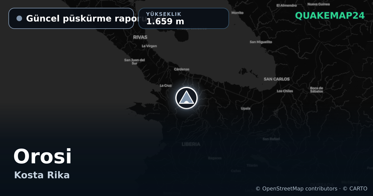 Orosi · Güncel püskürme raporu yok · 1.659 m