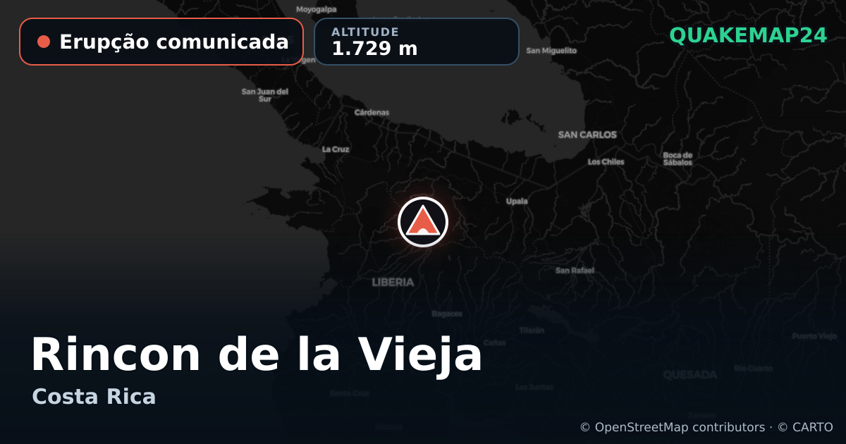 Rincon de la Vieja · Erupção comunicada · 1.729 m