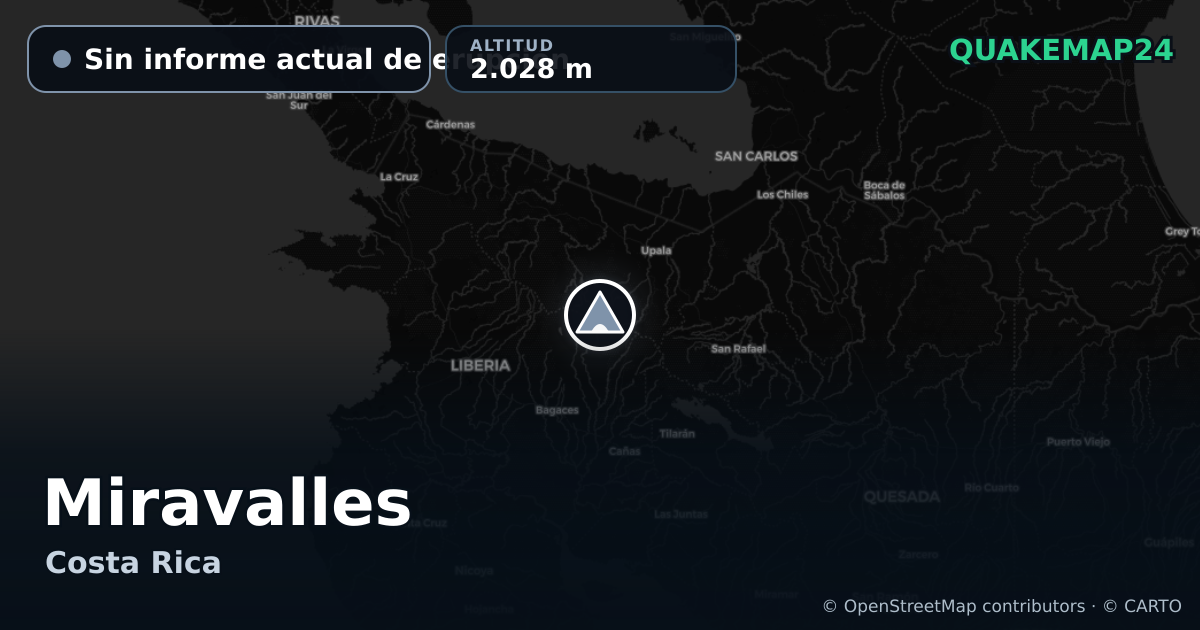 Miravalles · Sin informe actual de erupción · 2.028 m