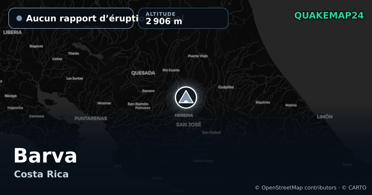 Barva · Aucun rapport d’éruption actuel · 2 906 m