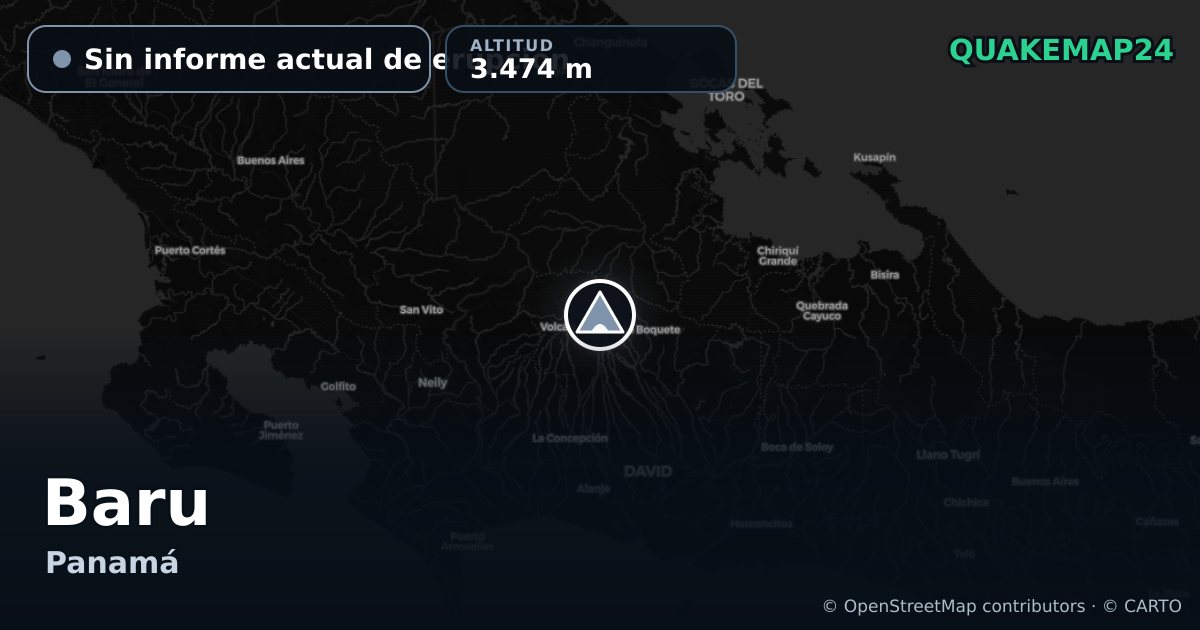 Baru · Sin informe actual de erupción · 3.474 m