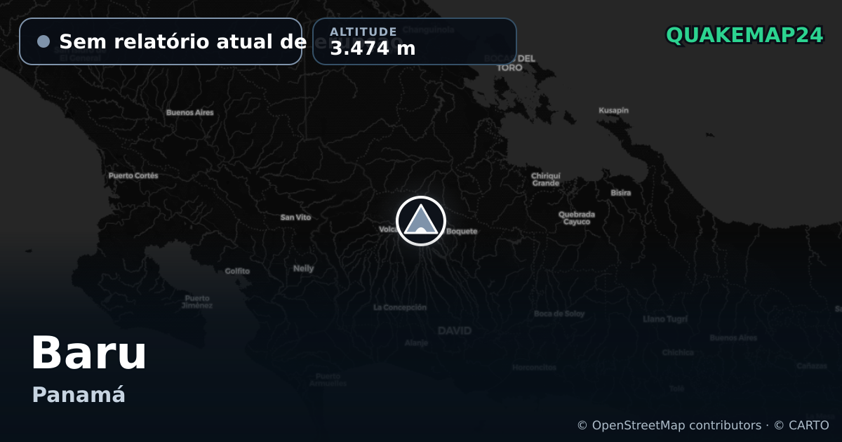 Baru · Sem relatório atual de erupção · 3.474 m