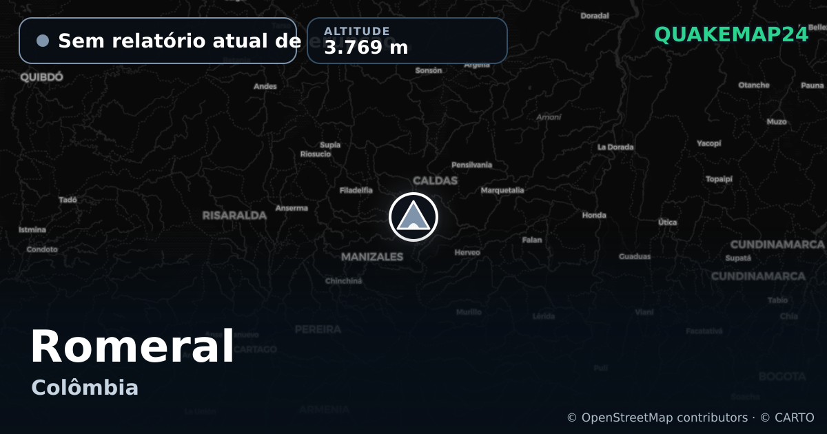 Romeral · Sem relatório atual de erupção · 3.769 m