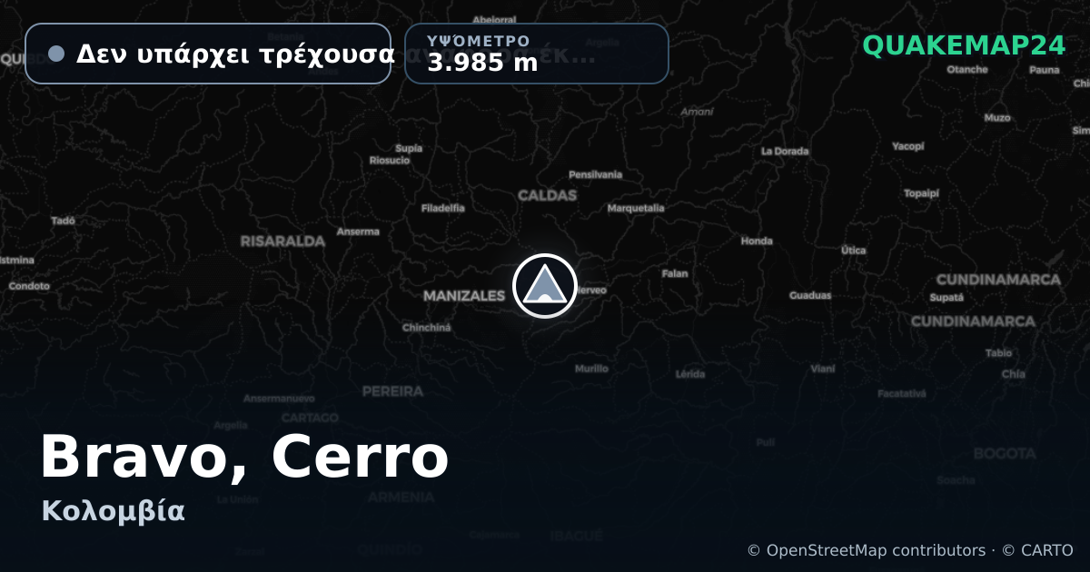 Bravo, Cerro · Δεν υπάρχει τρέχουσα αναφορά έκρηξης · 3.985 m
