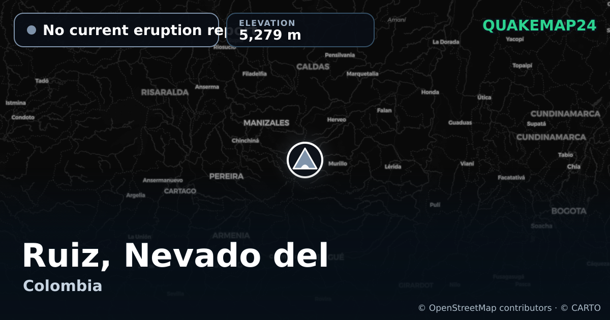 Ruiz, Nevado del · No current eruption report · 5,279 m