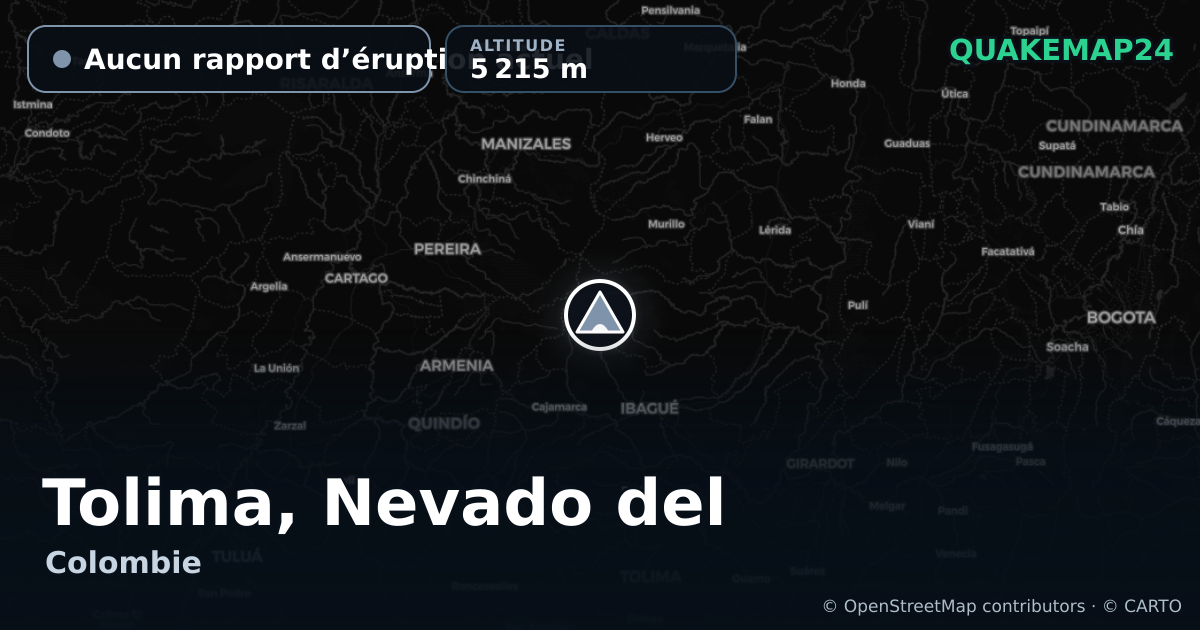 Tolima, Nevado del · Aucun rapport d’éruption actuel · 5 215 m