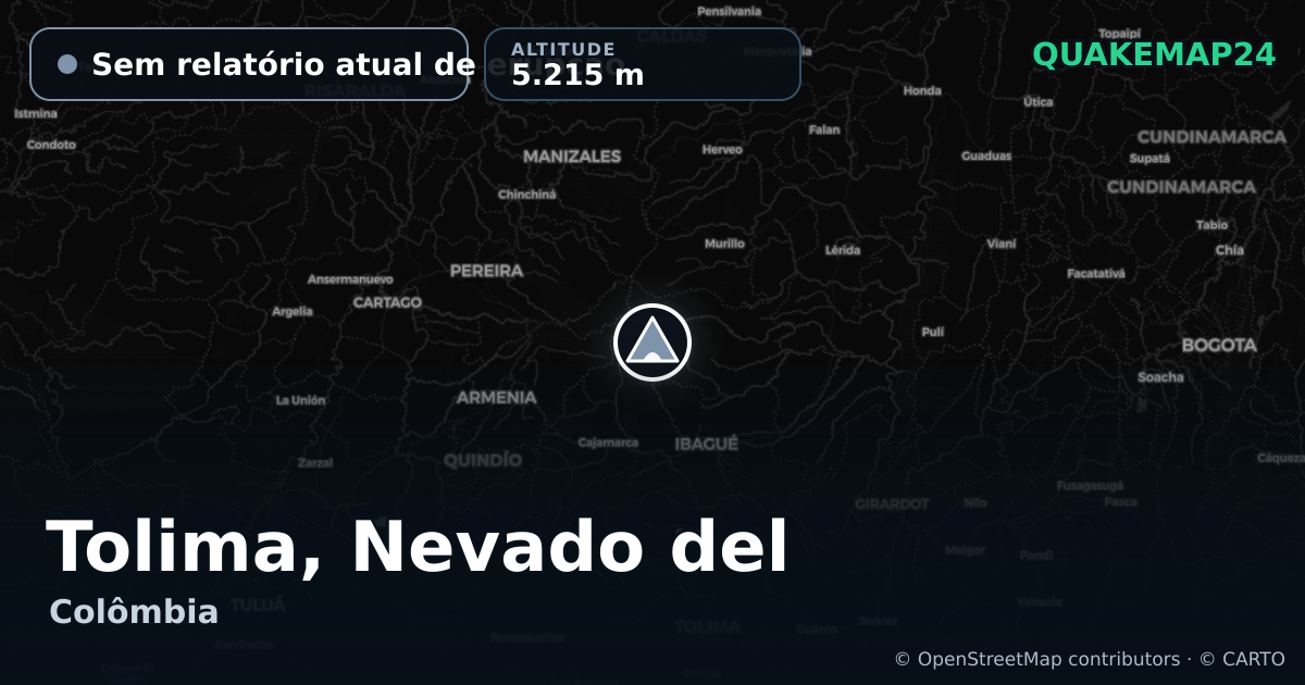 Tolima, Nevado del · Sem relatório atual de erupção · 5.215 m