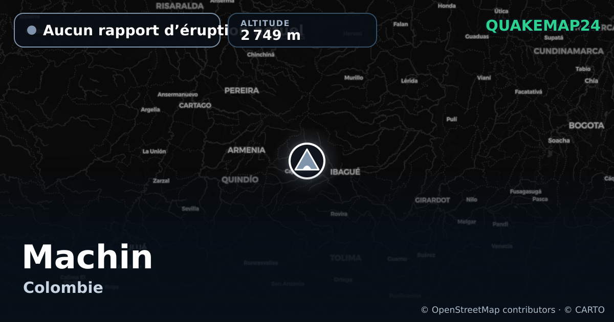 Machin · Aucun rapport d’éruption actuel · 2 749 m