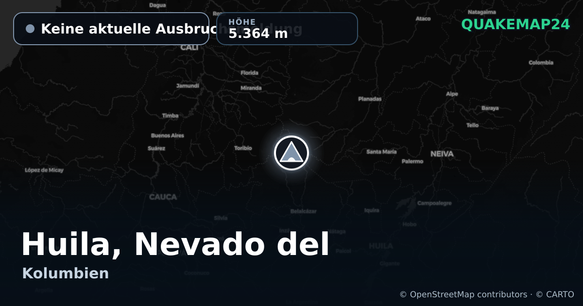 Huila, Nevado del · Keine aktuelle Ausbruchsmeldung · 5.364 m