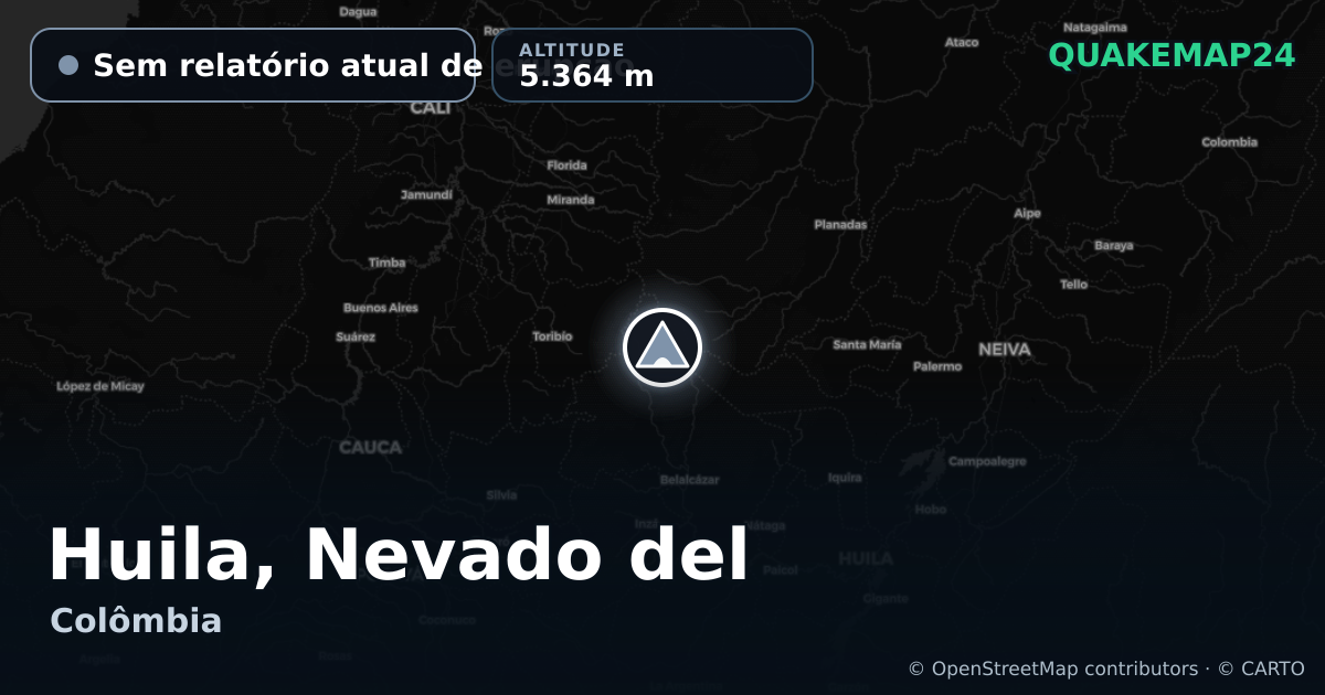 Huila, Nevado del · Sem relatório atual de erupção · 5.364 m