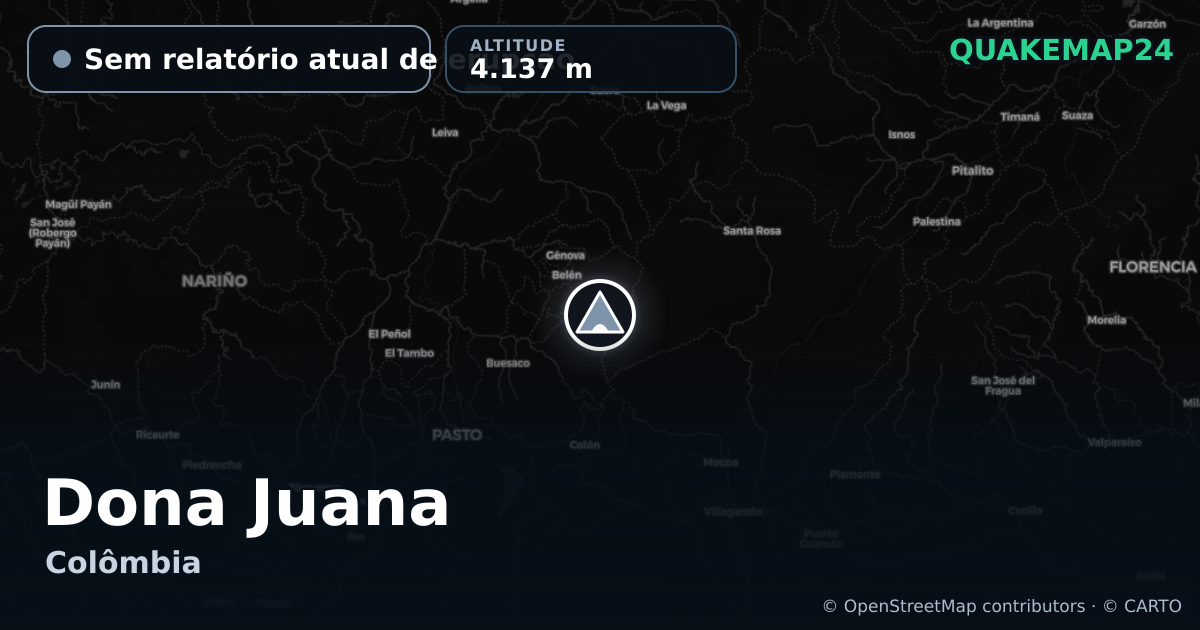 Dona Juana · Sem relatório atual de erupção · 4.137 m