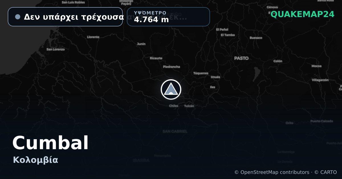 Cumbal · Δεν υπάρχει τρέχουσα αναφορά έκρηξης · 4.764 m