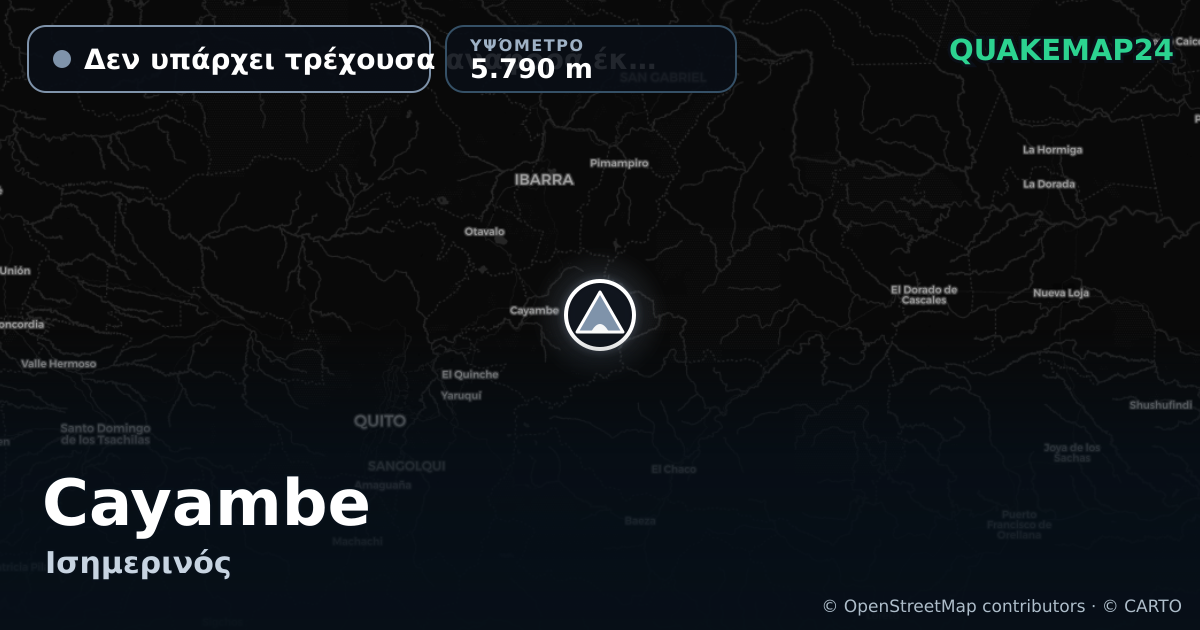Cayambe · Δεν υπάρχει τρέχουσα αναφορά έκρηξης · 5.790 m
