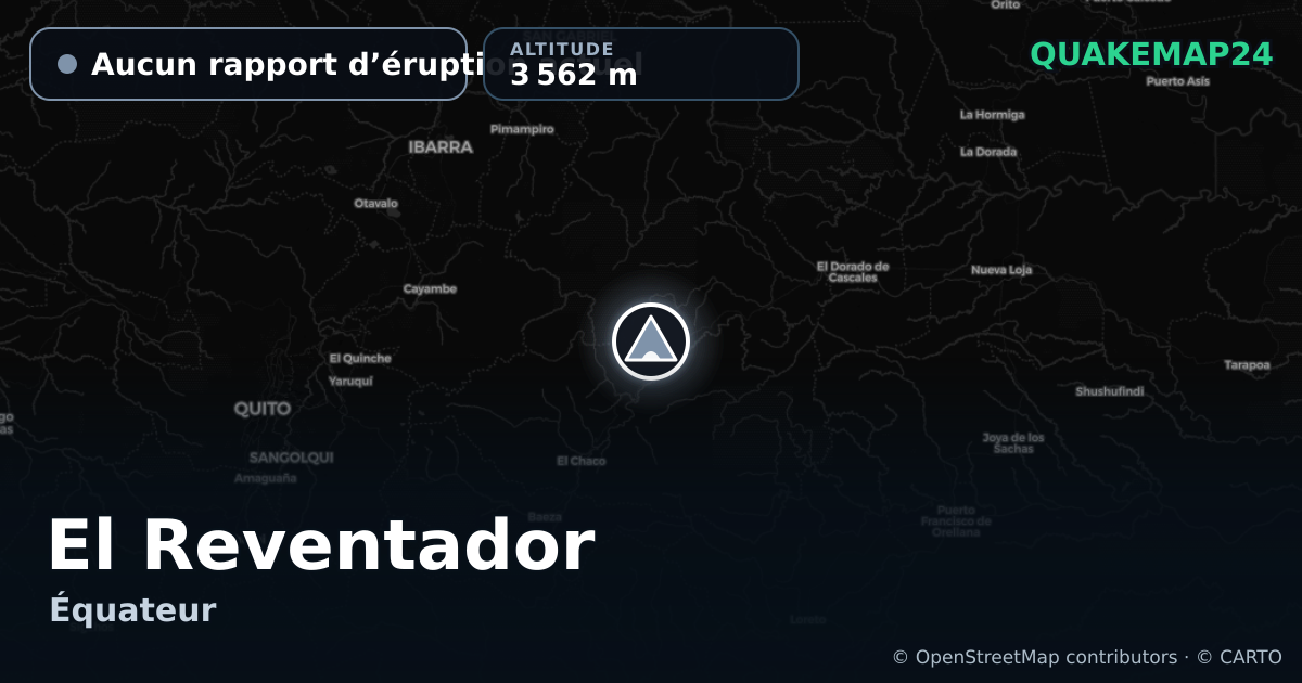El Reventador · Aucun rapport d’éruption actuel · 3 562 m