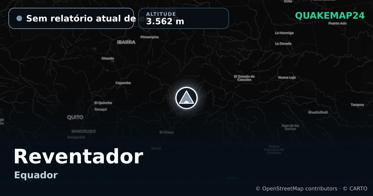 Reventador · Sem relatório atual de erupção · 3.562 m