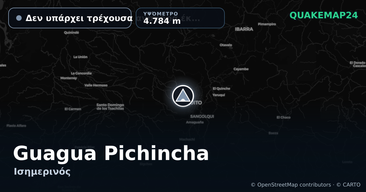 Guagua Pichincha · Δεν υπάρχει τρέχουσα αναφορά έκρηξης · 4.784 m