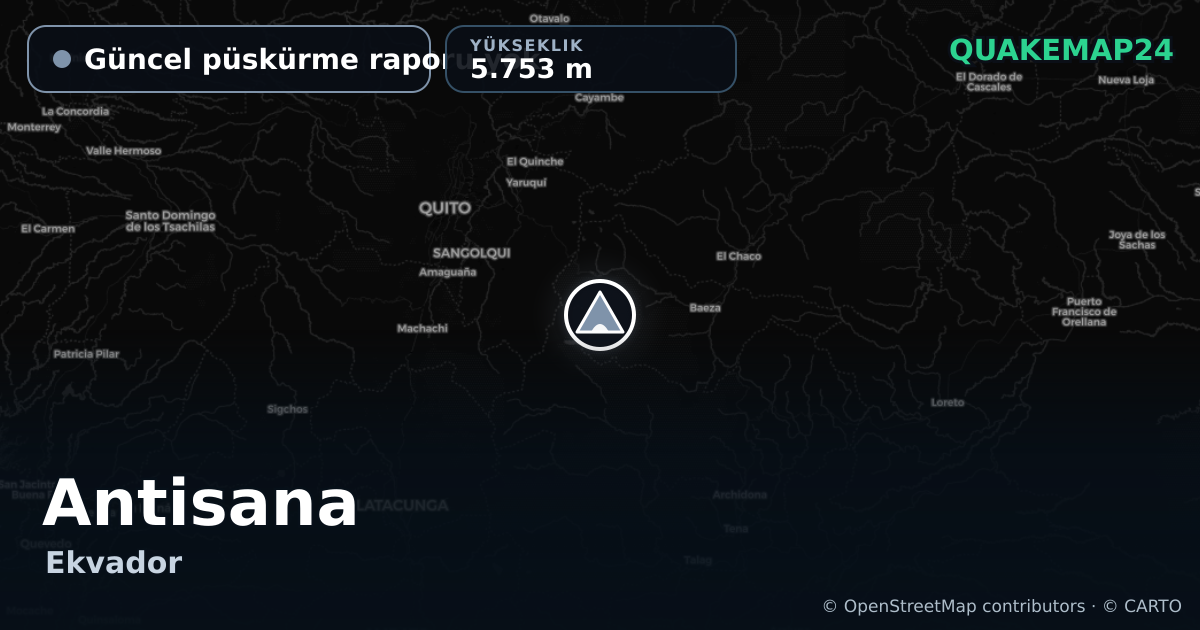 Antisana · Güncel püskürme raporu yok · 5.753 m