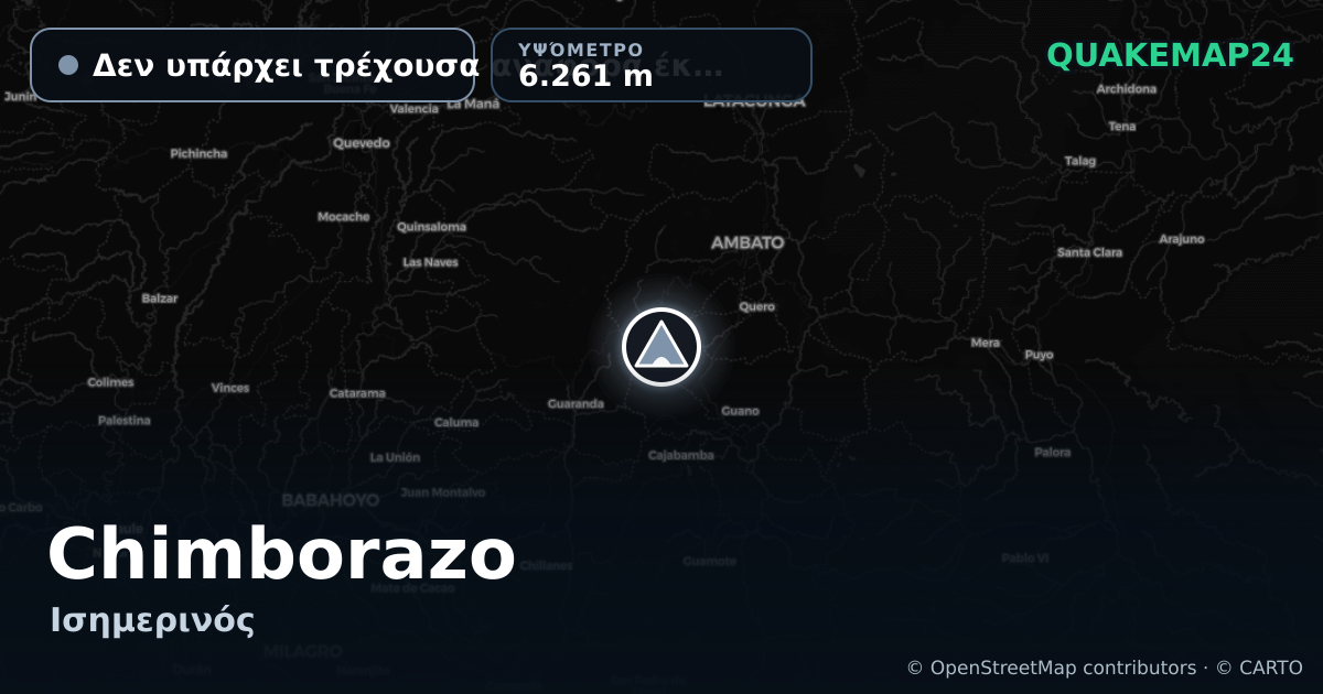 Chimborazo · Δεν υπάρχει τρέχουσα αναφορά έκρηξης · 6.261 m