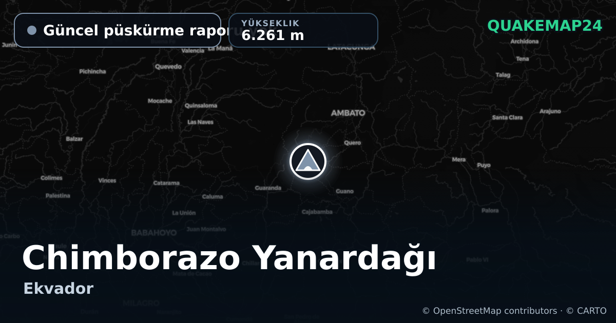 Chimborazo Yanardağı · Güncel püskürme raporu yok · 6.261 m