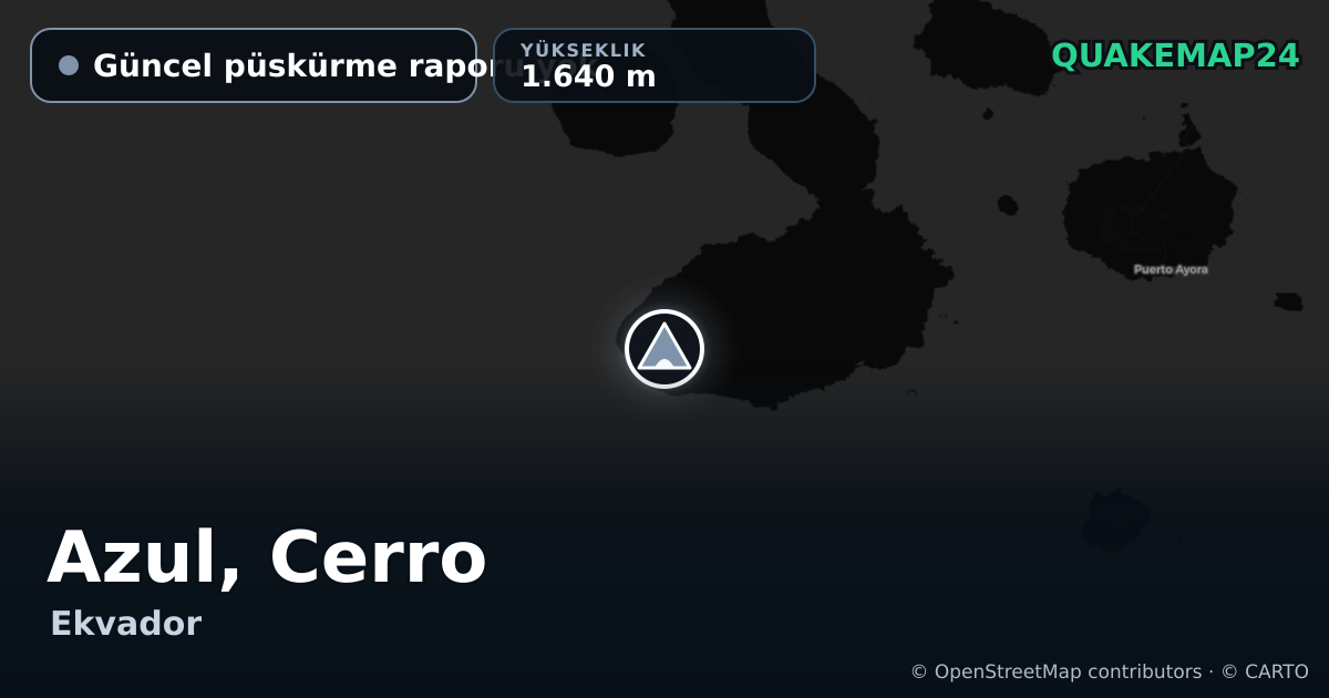 Azul, Cerro · Güncel püskürme raporu yok · 1.640 m