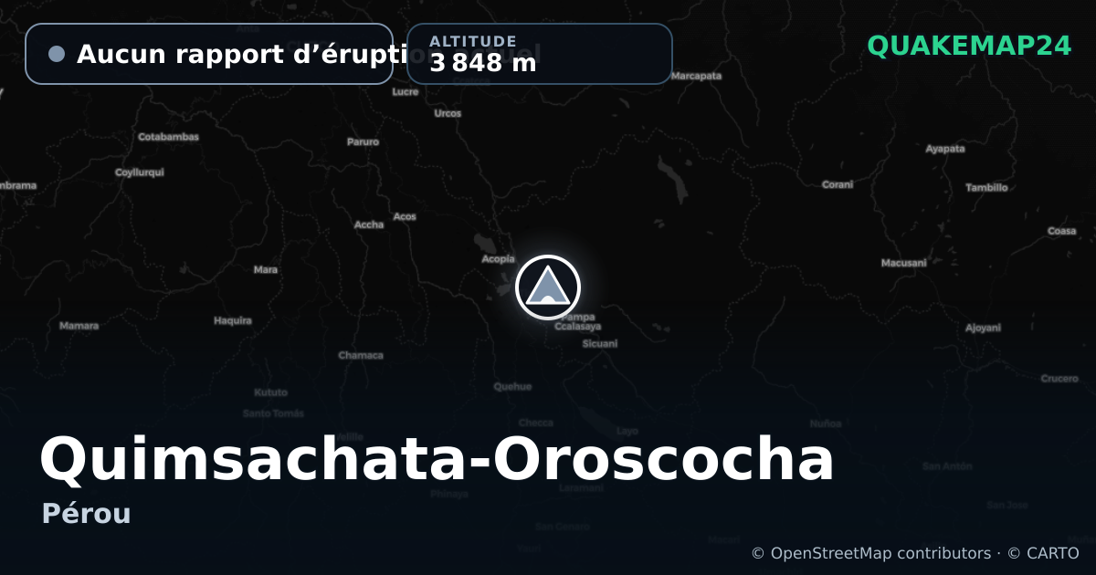 Quimsachata-Oroscocha · Aucun rapport d’éruption actuel · 3 848 m