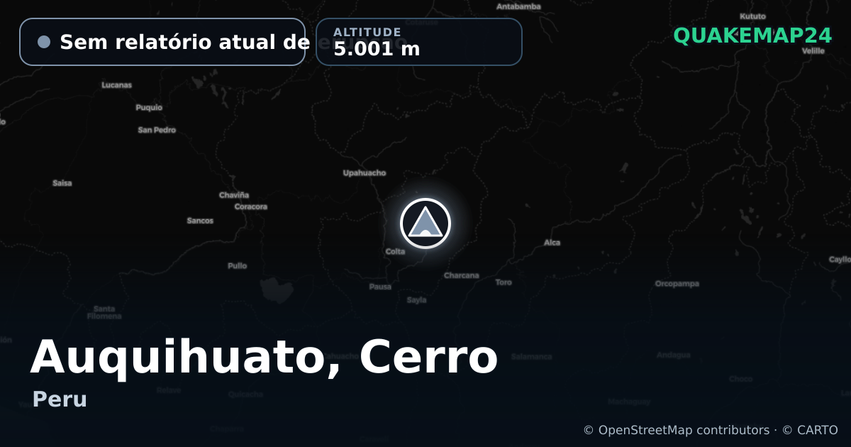 Auquihuato, Cerro · Sem relatório atual de erupção · 5.001 m