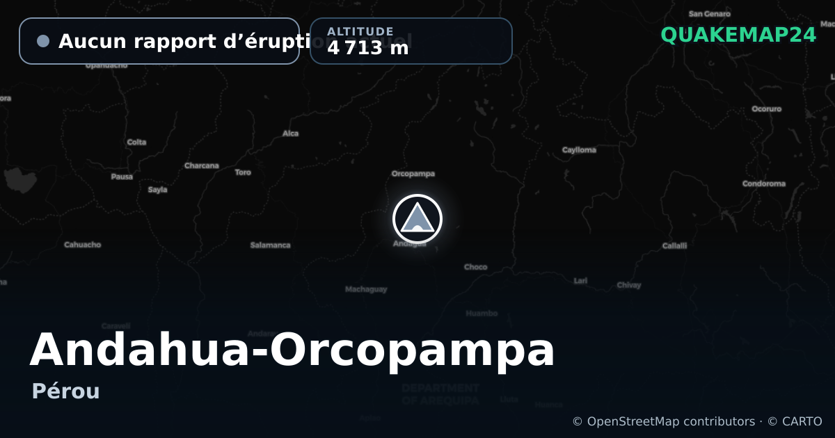 Andahua-Orcopampa · Aucun rapport d’éruption actuel · 4 713 m