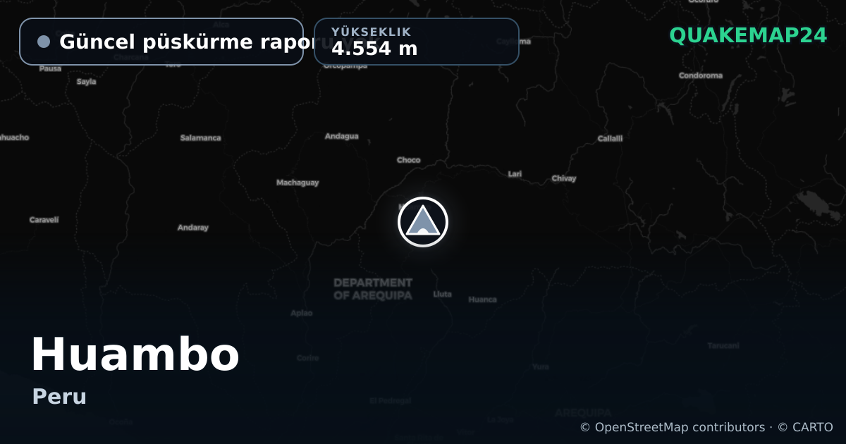Huambo · Güncel püskürme raporu yok · 4.554 m