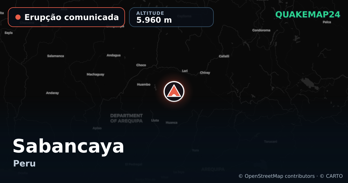 Sabancaya · Erupção comunicada · 5.960 m