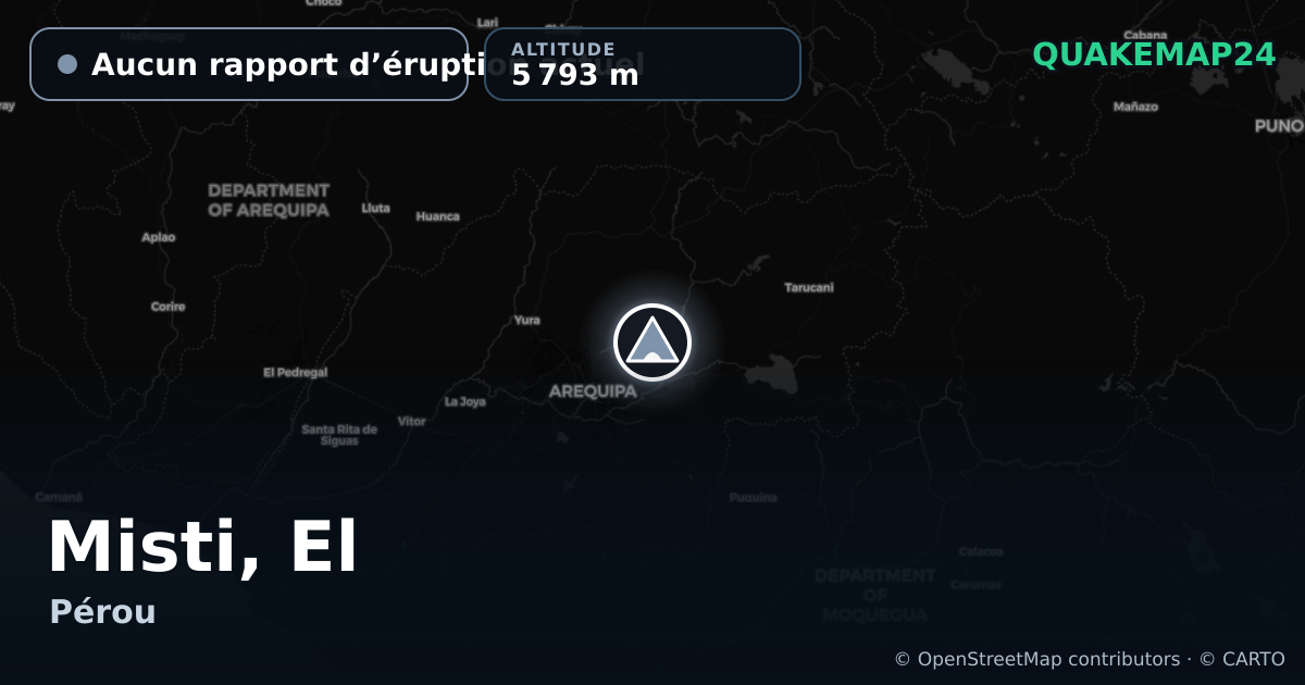 Misti, El · Aucun rapport d’éruption actuel · 5 793 m