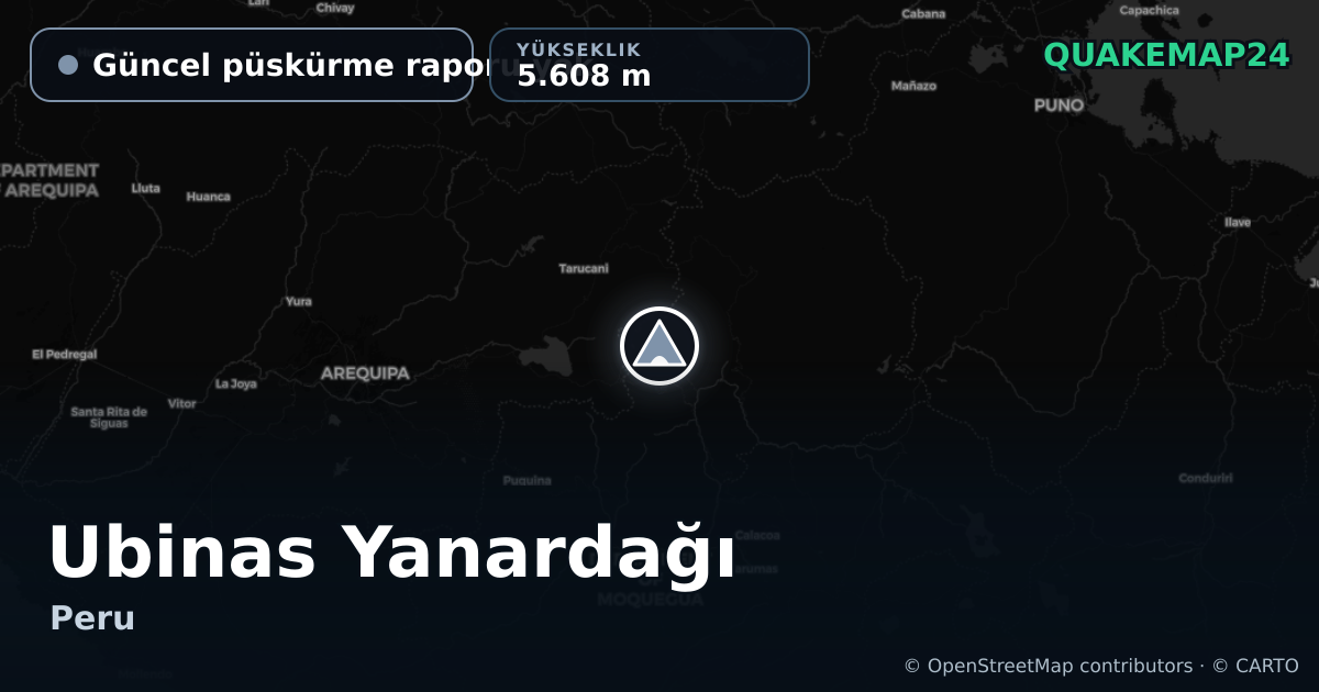 Ubinas Yanardağı · Güncel püskürme raporu yok · 5.608 m