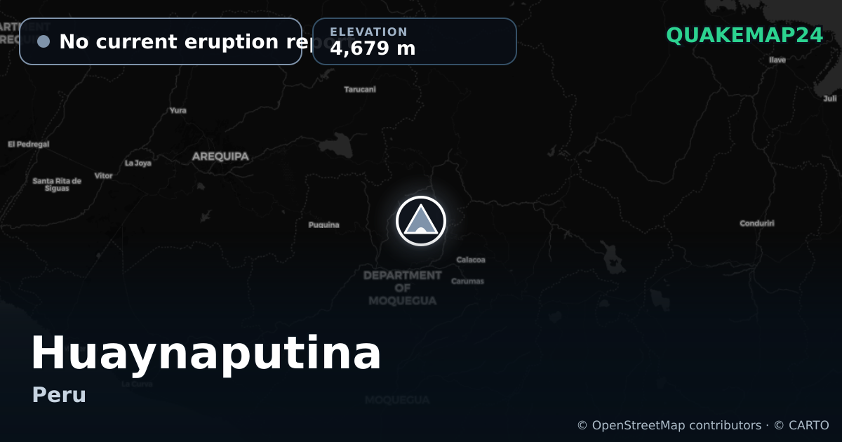 Huaynaputina · No current eruption report · 4,679 m