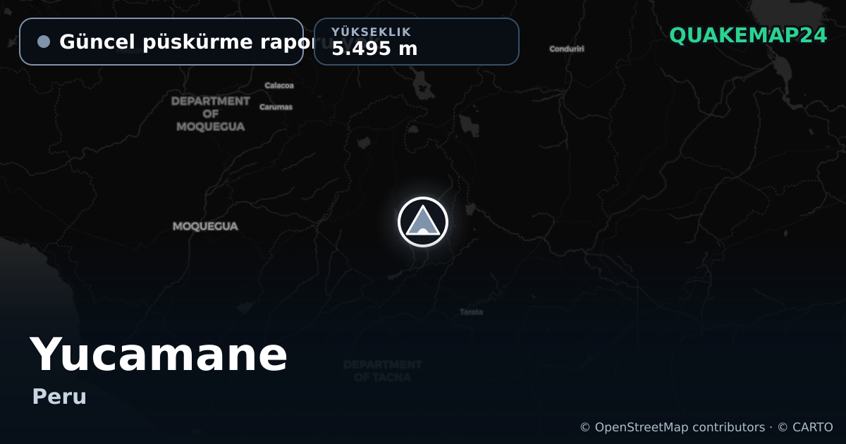 Yucamane · Güncel püskürme raporu yok · 5.495 m