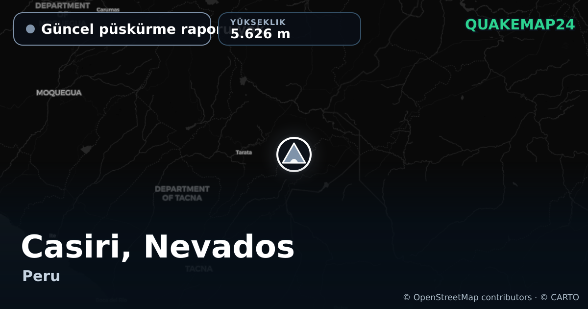 Casiri, Nevados · Güncel püskürme raporu yok · 5.626 m