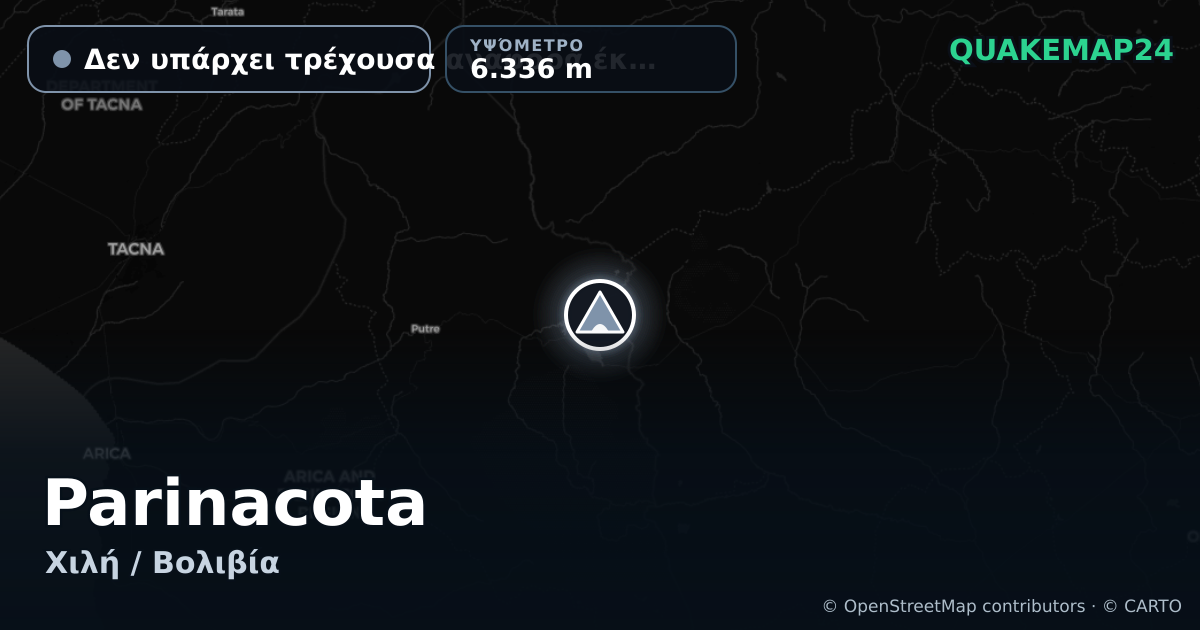 Parinacota · Δεν υπάρχει τρέχουσα αναφορά έκρηξης · 6.336 m