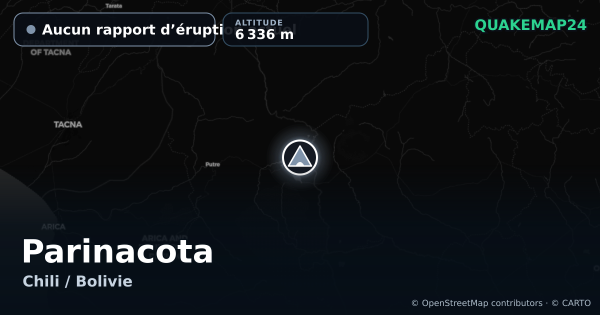 Parinacota · Aucun rapport d’éruption actuel · 6 336 m